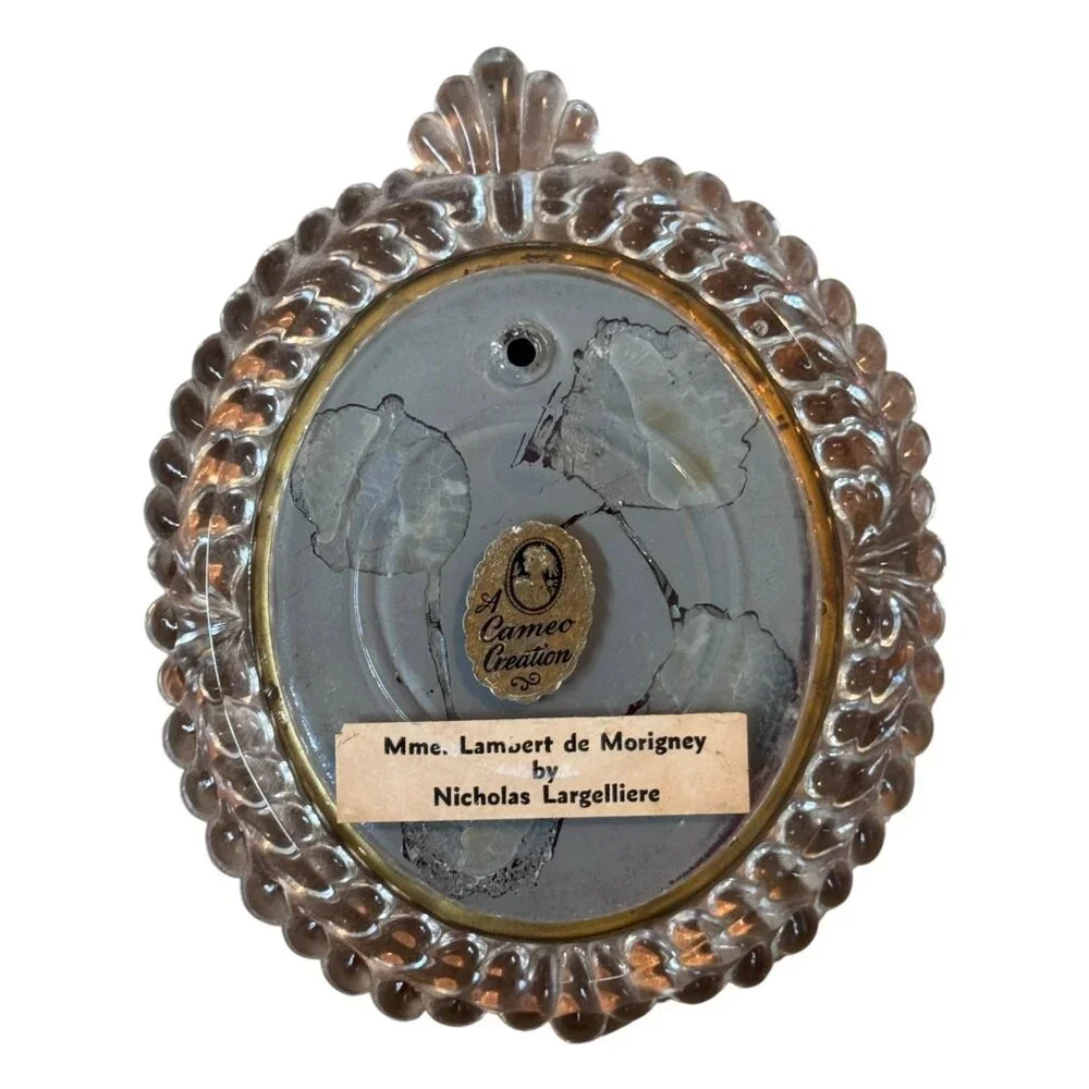 Antique Set Cameo Creation‎ Mme Lambert Morigney & Lady Dower Glass Framed Glass